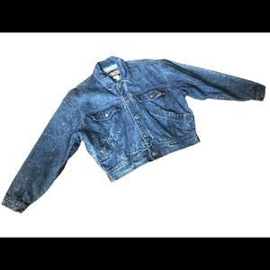Vintage Jordache Denim Jeans Jacket With Mickey Mouse Button Up Size Medium M LE